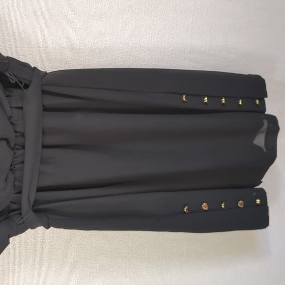 Guess Women's Little Black Dress W/ Gold Button Detail Size Small - Picture 8 of 12